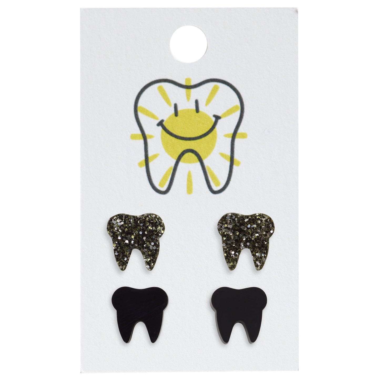 SEEING BLACK SET | Tooth Earrings | Double Set | Dental Hygienist, Dental Assistant, Dentist, Student, Dental Gift