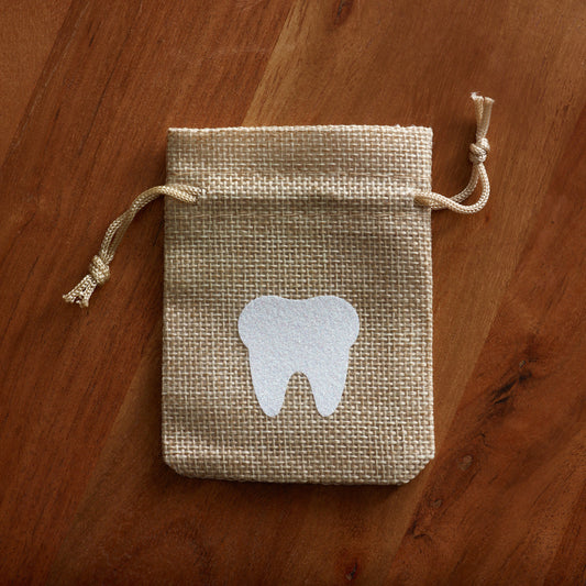 TOOTH FAIRY BAG | Burlap with Drawstring | Dental Hygienist, Dental Assistant, Dentist, Student, Dental Gift