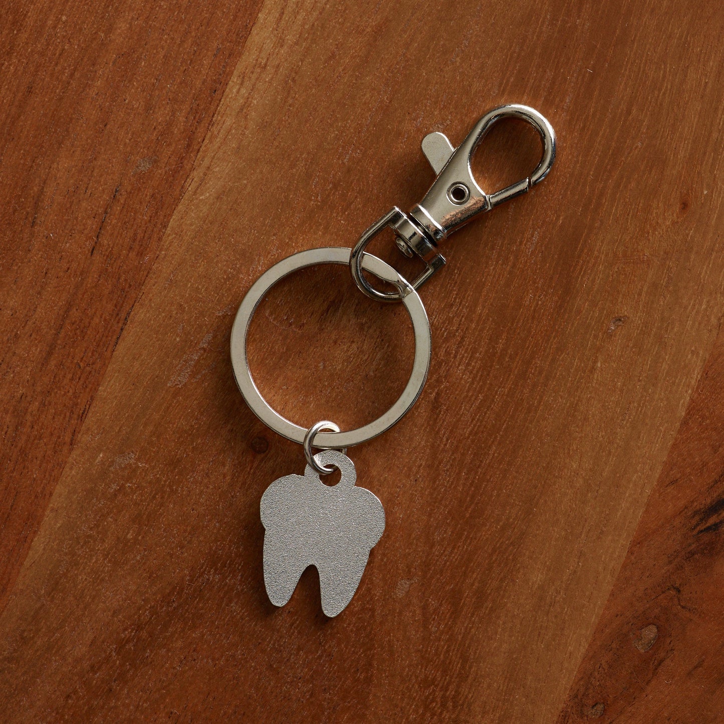 TOOTH KEYCHAIN | White Enamel Silver | Dental Hygienist, Dental Assistant, Dentist, Student, Dental Gift